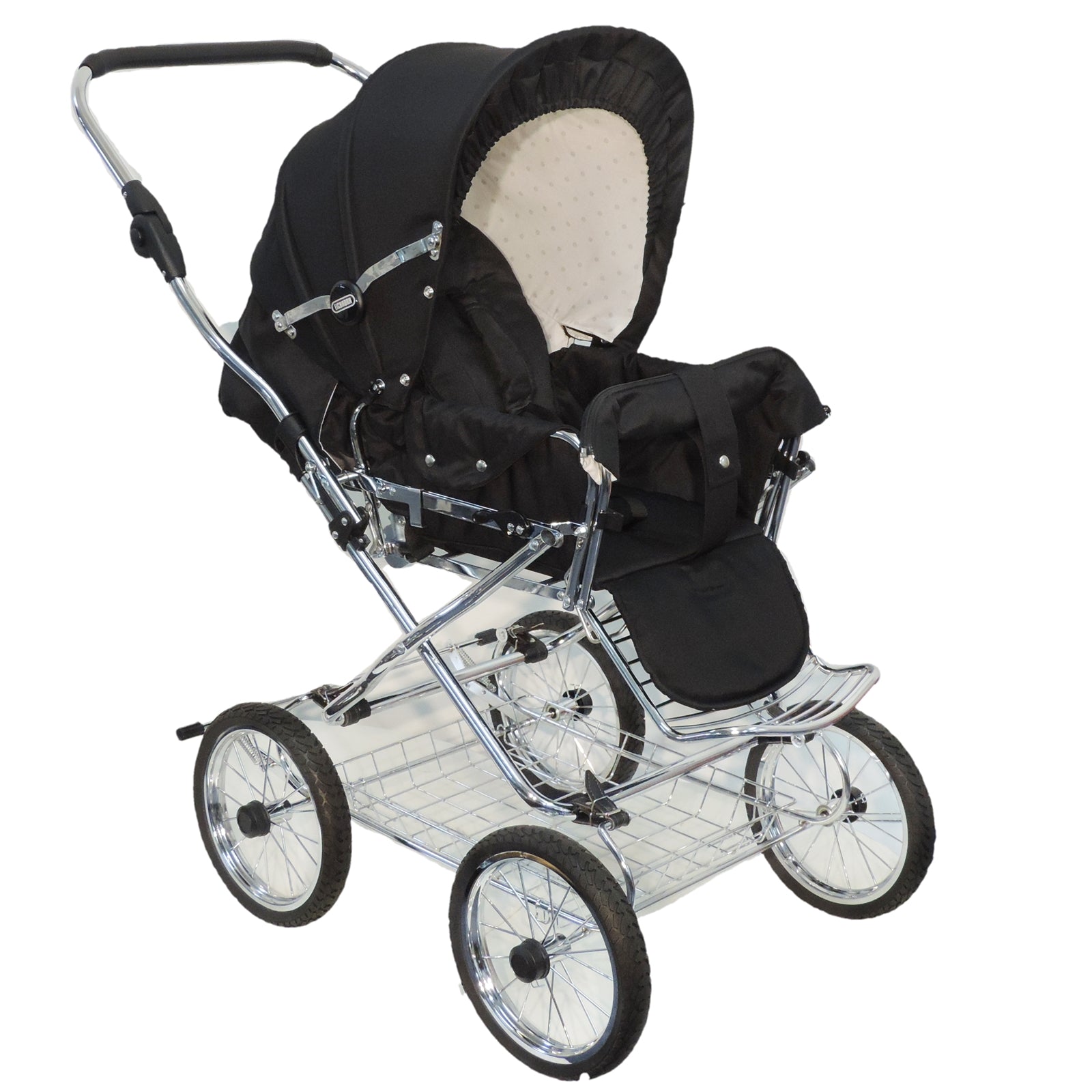 Designer Sportwagen mit wechselbarer Blickrichtung und Liegefunktion - Stoff Schwarz