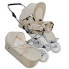 Designer Kombi 2in1 - zum Sportwagen umbaubar mit wechselbarer Blickrichtung - Stoff Beige