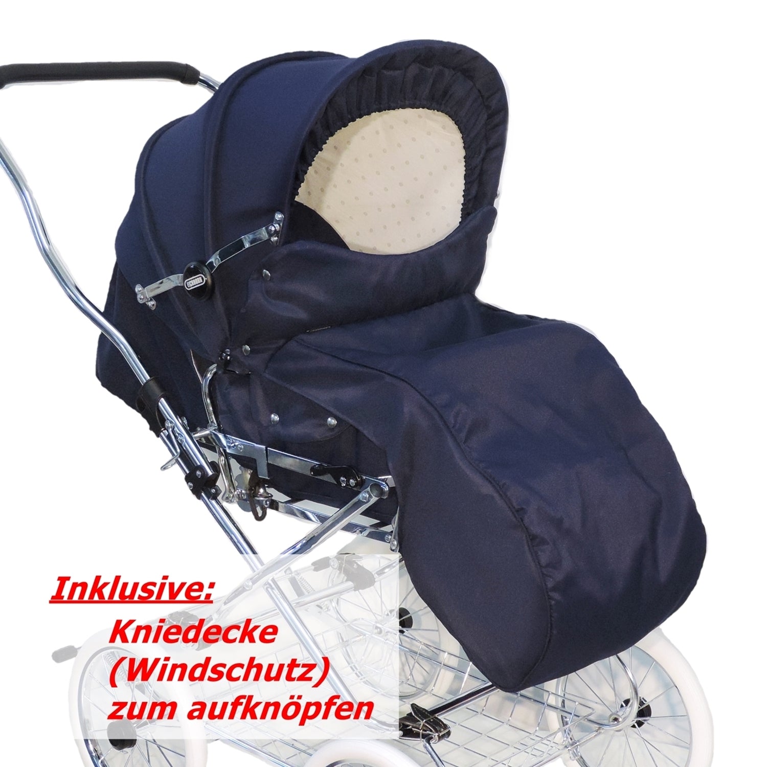 Designer Kombi 2in1 - zum Sportwagen umbaubar mit wechselbarer Blickrichtung - Stoff Marineblau