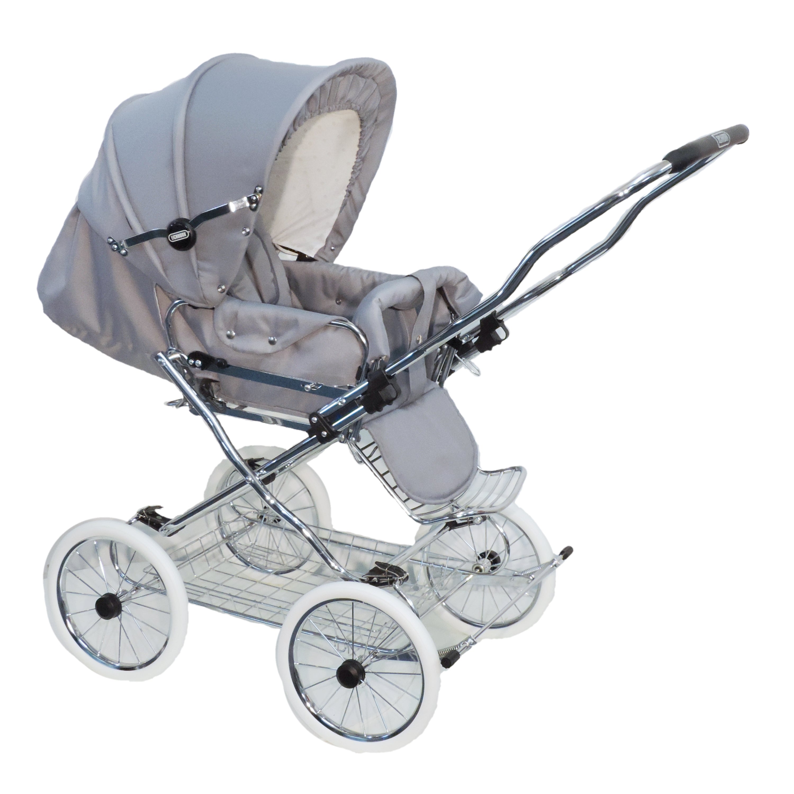 Designer Kombi 2in1 - zum Sportwagen umbaubar mit wechselbarer Blickrichtung - Stoff Silbergrau