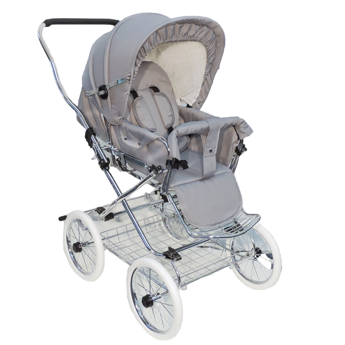 Designer Kombi 2in1 - zum Sportwagen umbaubar mit wechselbarer Blickrichtung - Stoff Silbergrau