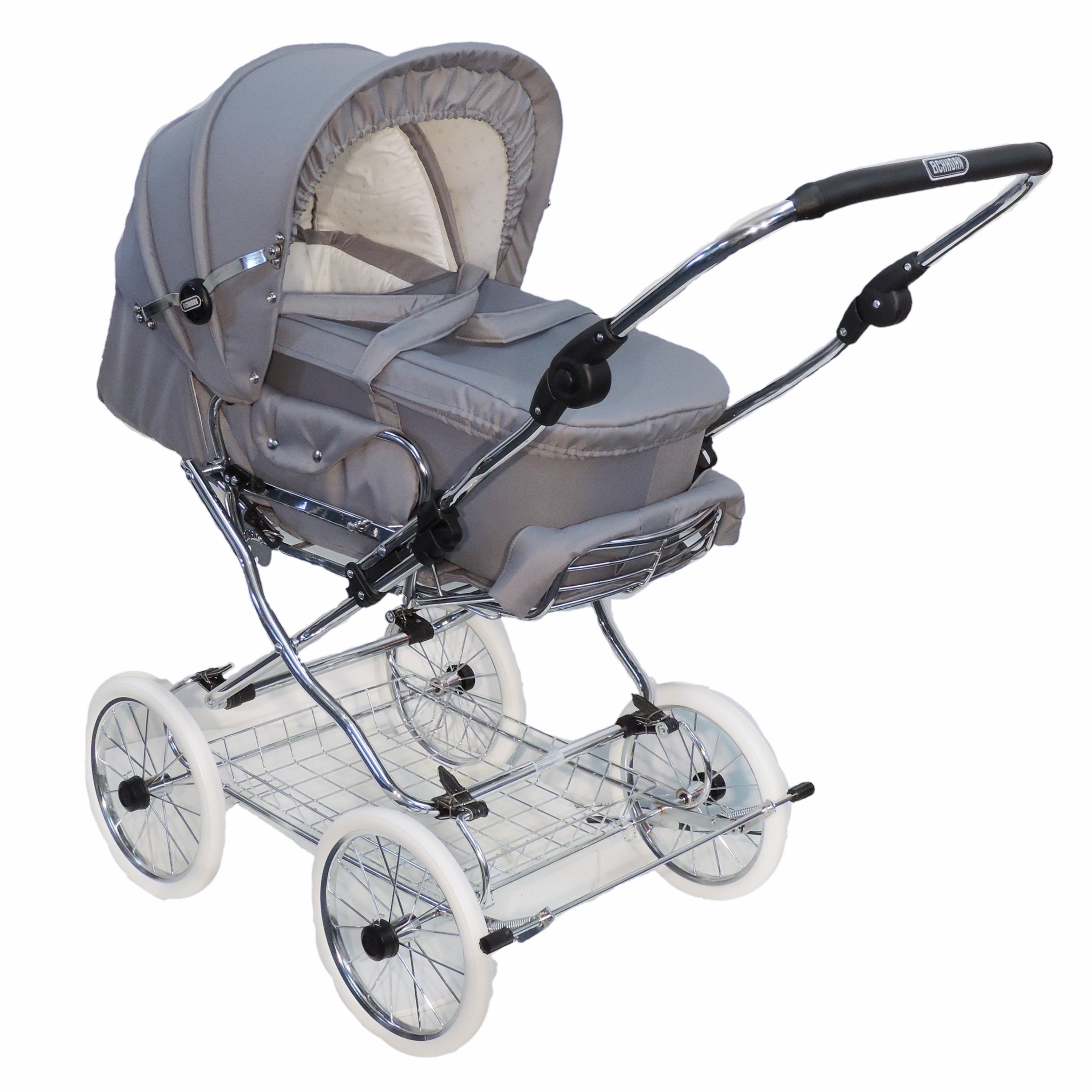 Designer Kombi 2in1 - zum Sportwagen umbaubar mit wechselbarer Blickrichtung - Stoff Silbergrau