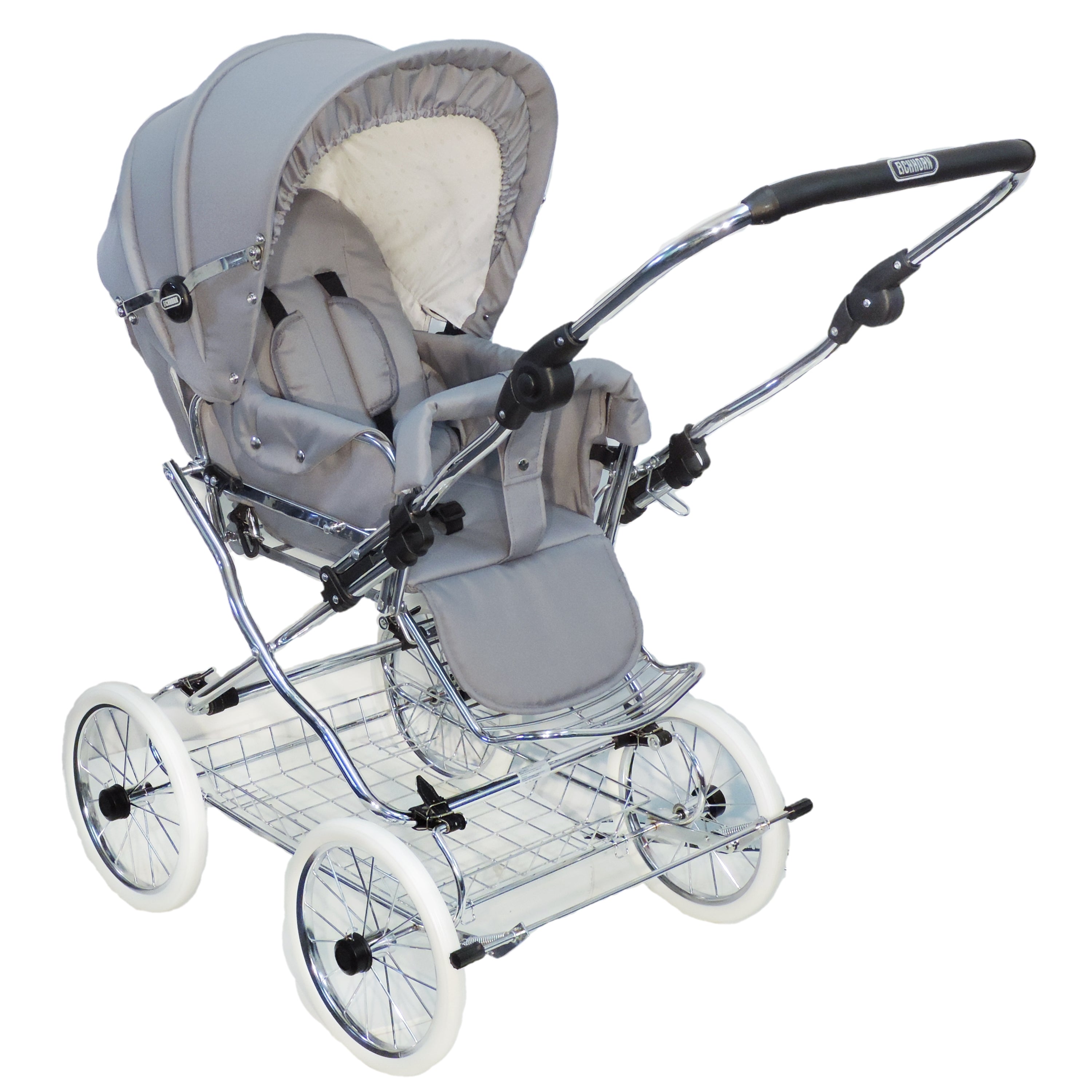 Designer Kombi 2in1 - zum Sportwagen umbaubar mit wechselbarer Blickrichtung - Stoff Silbergrau