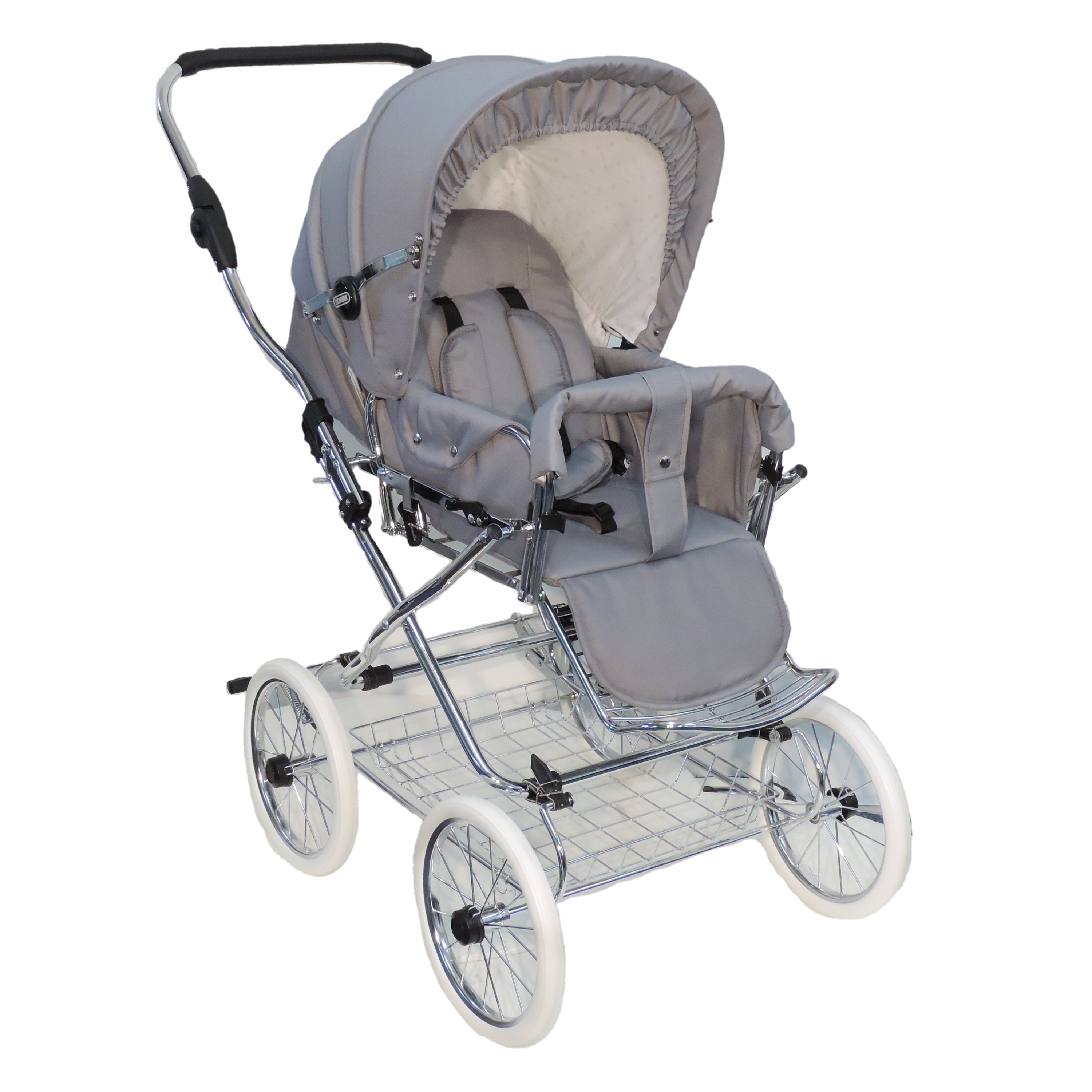 Designer Kombi 2in1 - zum Sportwagen umbaubar mit wechselbarer Blickrichtung - Stoff Silbergrau