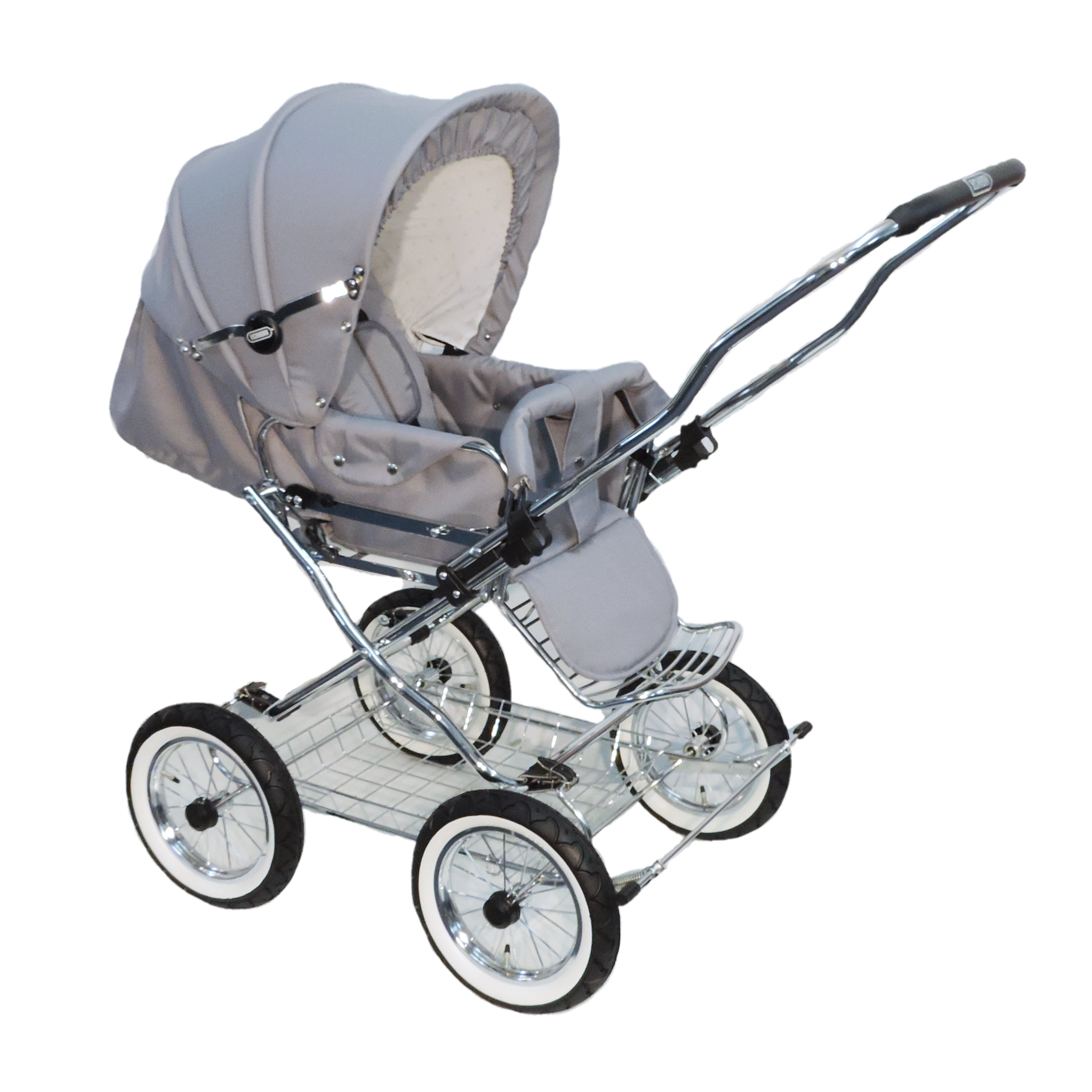 Designer Kombi 2in1 - zum Sportwagen umbaubar mit wechselbarer Blickrichtung - Stoff Silbergrau