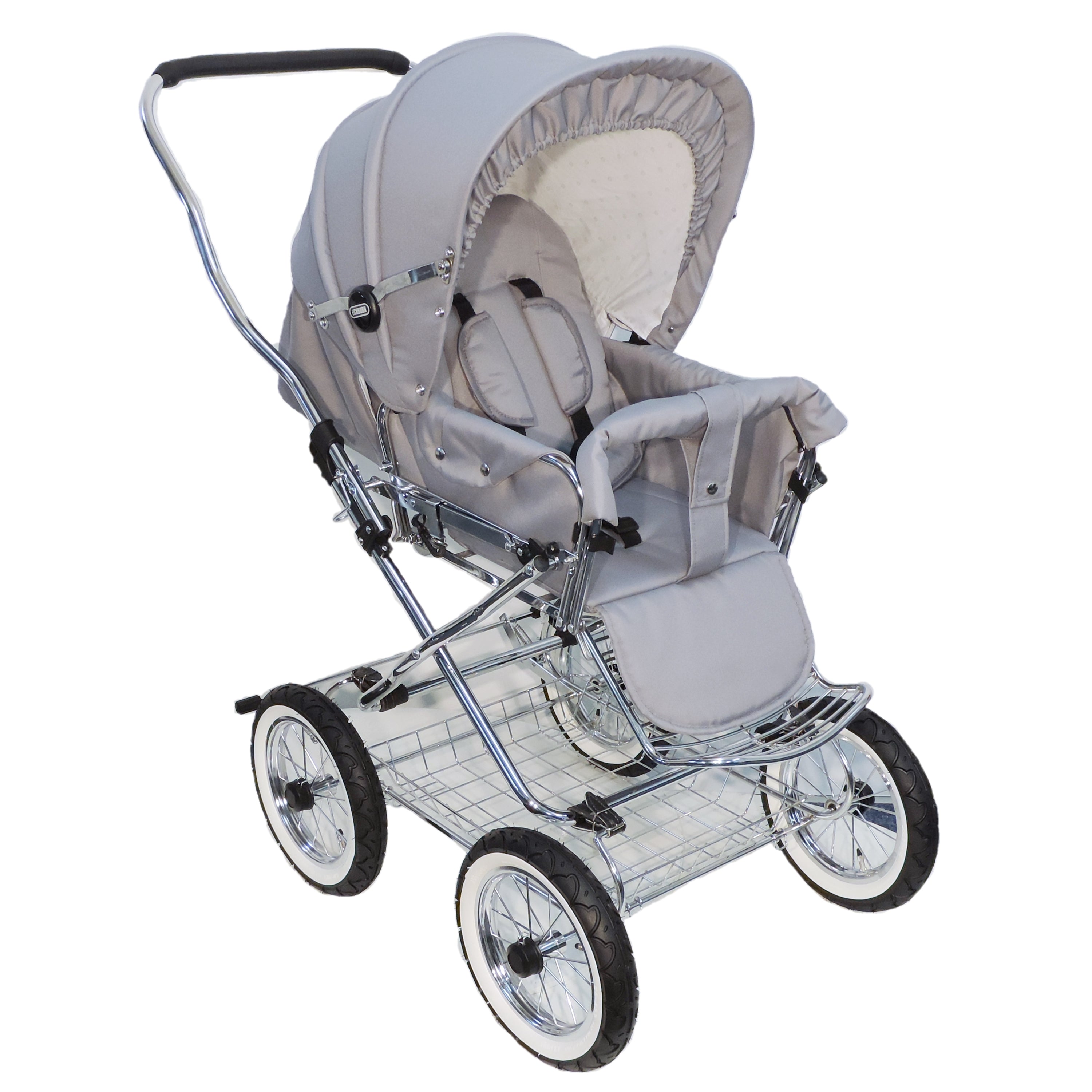 Designer Kombi 2in1 - zum Sportwagen umbaubar mit wechselbarer Blickrichtung - Stoff Silbergrau