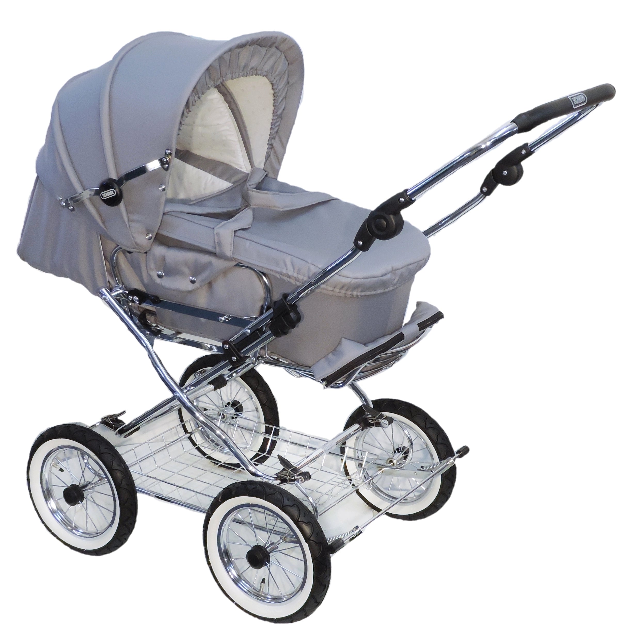 Designer Kombi 2in1 - zum Sportwagen umbaubar mit wechselbarer Blickrichtung - Stoff Silbergrau