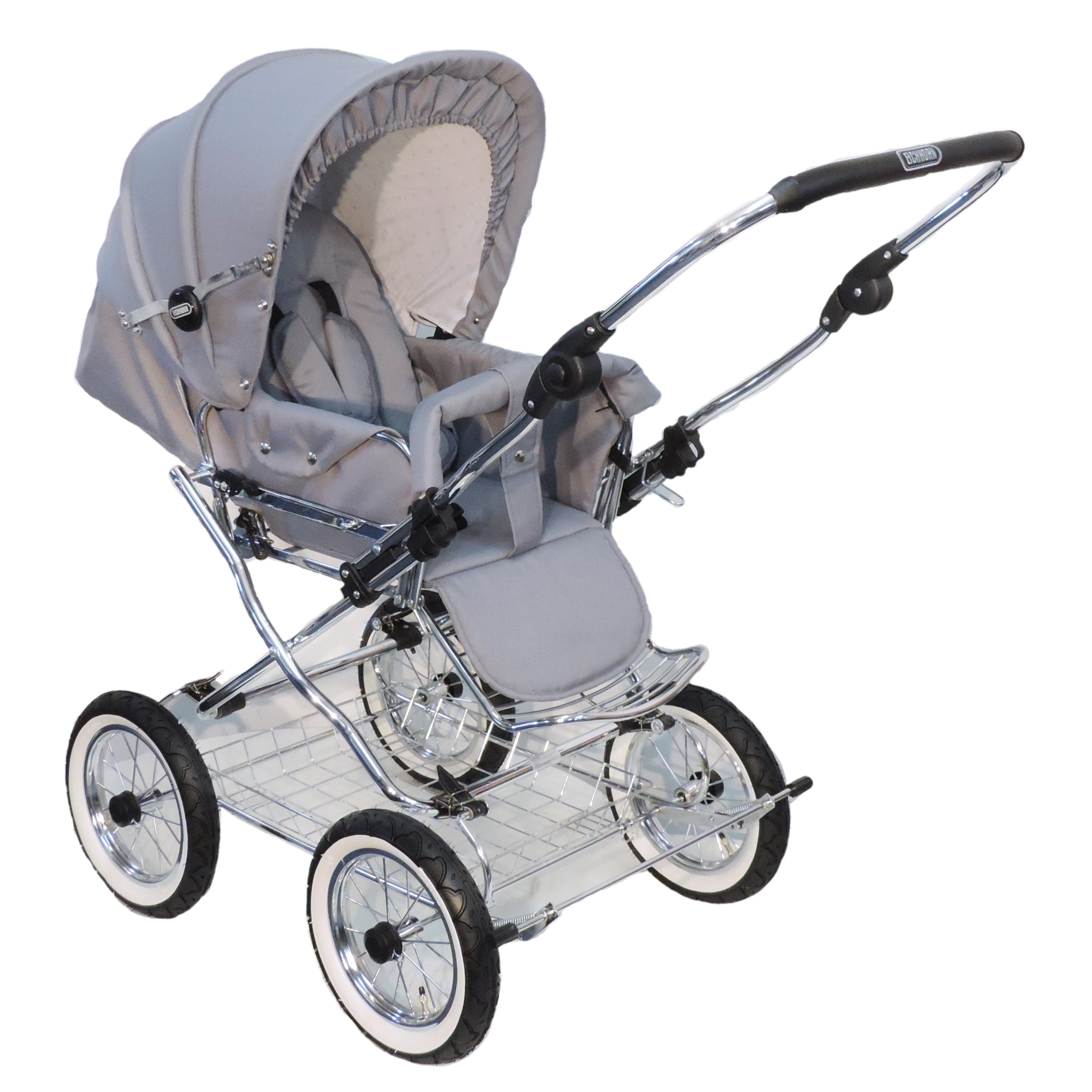 Designer Kombi 2in1 - zum Sportwagen umbaubar mit wechselbarer Blickrichtung - Stoff Silbergrau