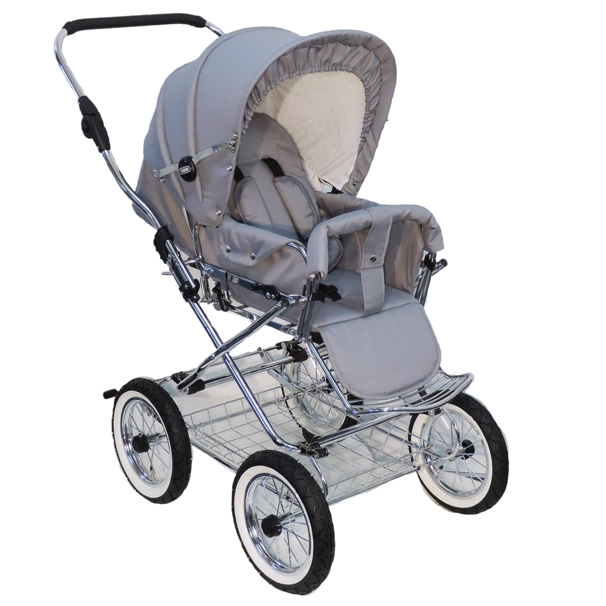 Designer Kombi 2in1 - zum Sportwagen umbaubar mit wechselbarer Blickrichtung - Stoff Silbergrau
