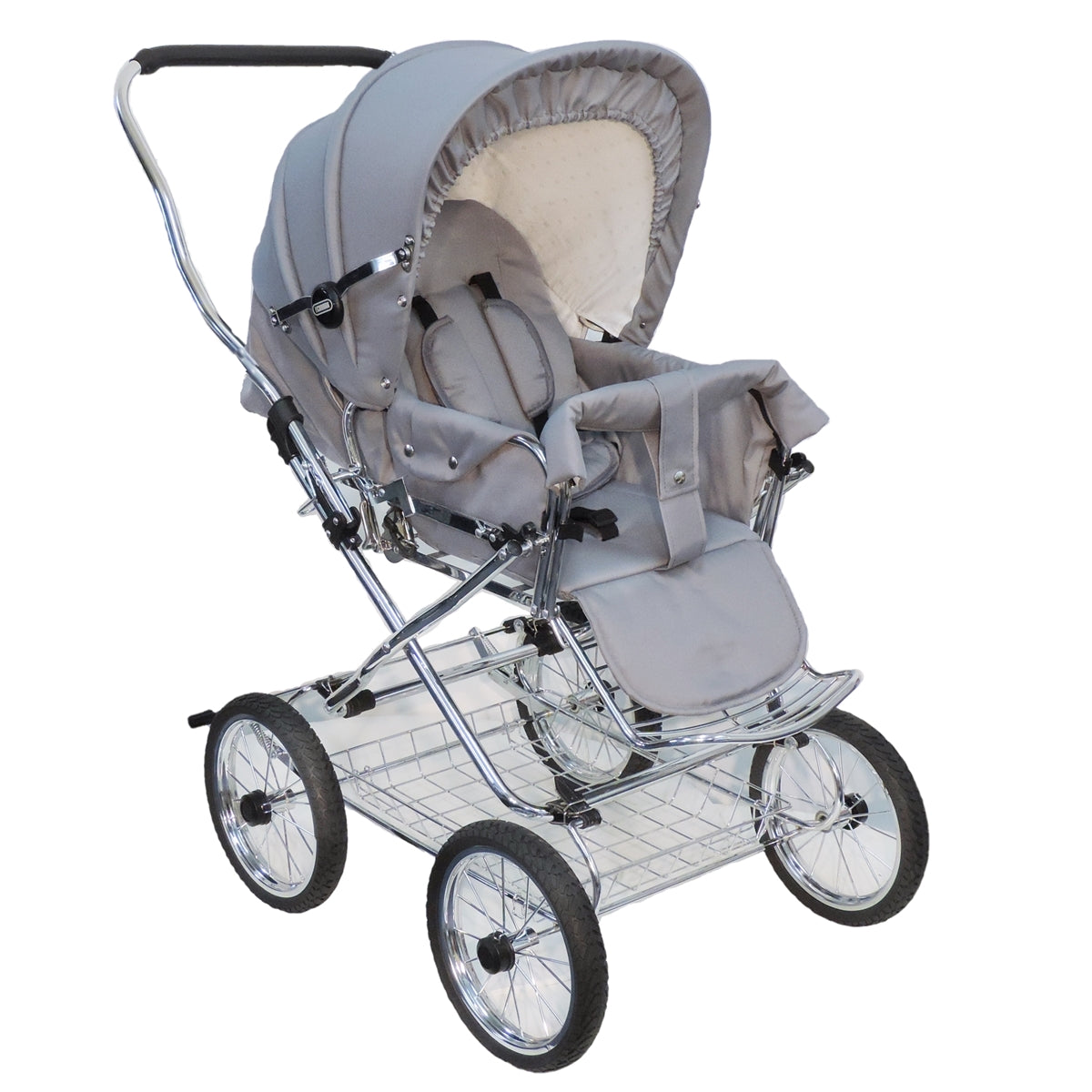 Designer Kombi 2in1 - zum Sportwagen umbaubar mit wechselbarer Blickrichtung - Stoff Silbergrau