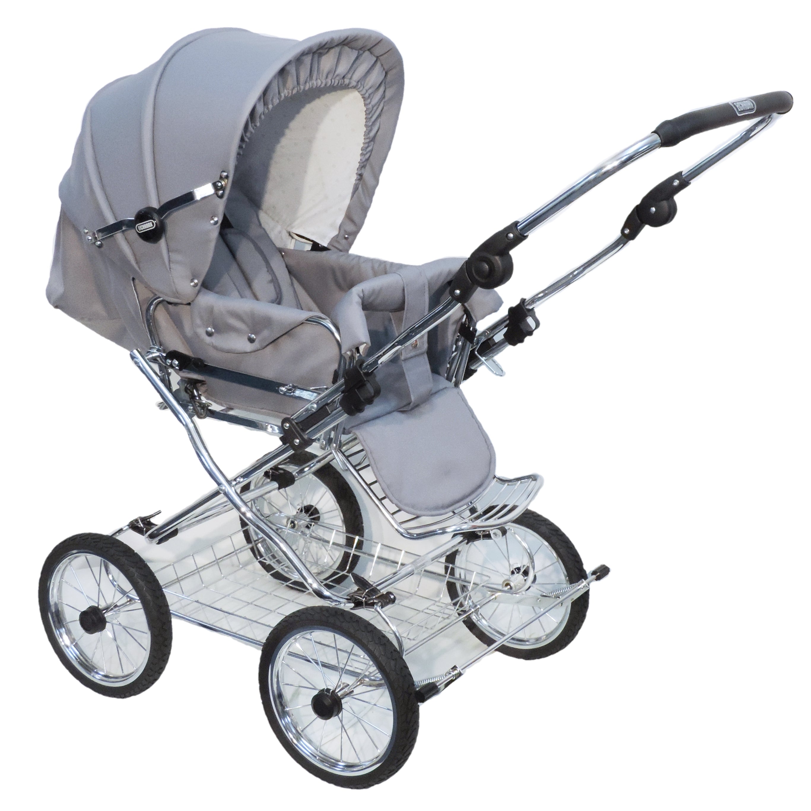 Designer Kombi 2in1 - zum Sportwagen umbaubar mit wechselbarer Blickrichtung - Stoff Silbergrau