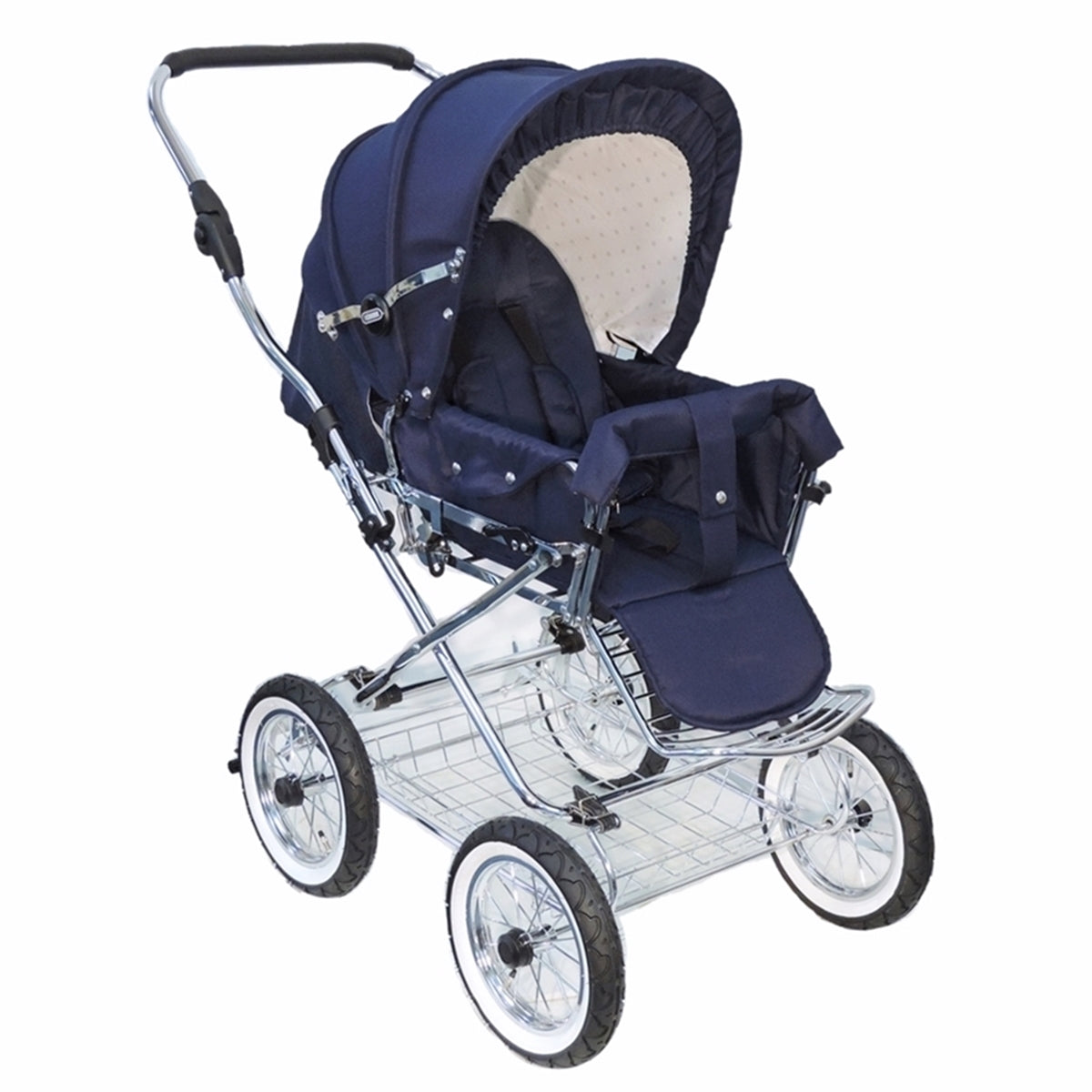 Designer Sportwagen mit wechselbarer Blickrichtung und Liegefunktion - Stoff Marineblau