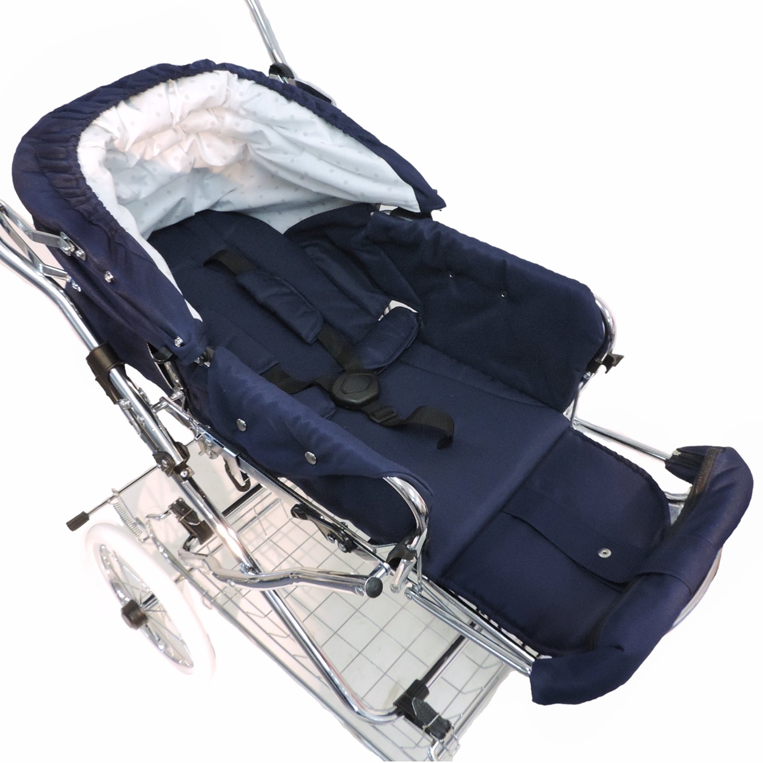 Designer Sportwagen mit wechselbarer Blickrichtung und Liegefunktion - Stoff Marineblau