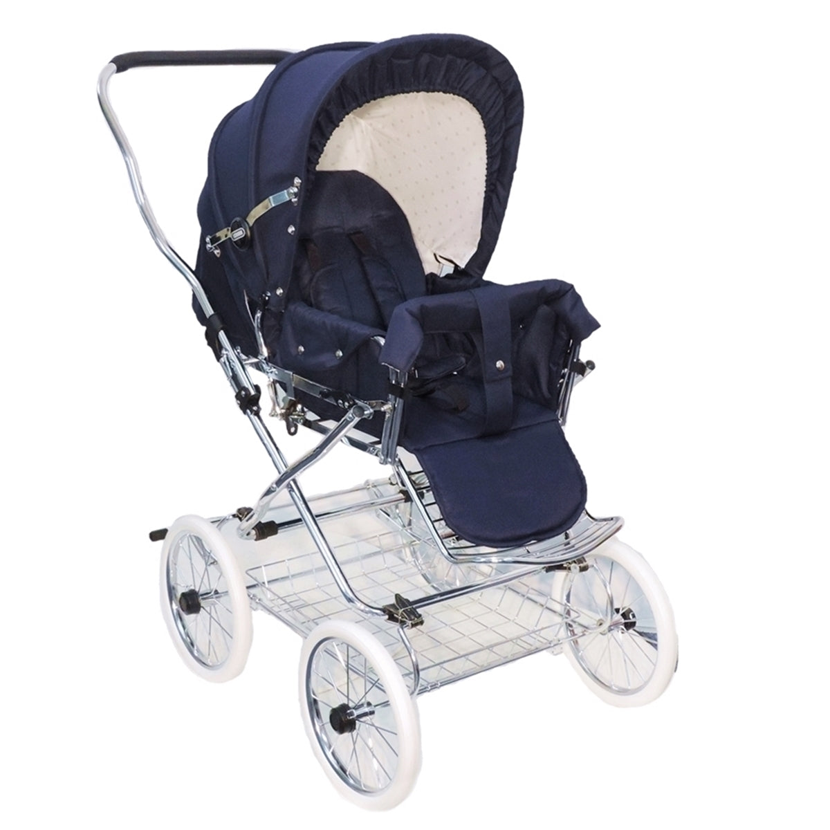 Designer Sportwagen mit wechselbarer Blickrichtung und Liegefunktion - Stoff Marineblau