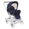 Designer Sportwagen mit wechselbarer Blickrichtung und Liegefunktion - Stoff Marineblau