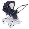 Designer Sportwagen mit wechselbarer Blickrichtung und Liegefunktion - Stoff Marineblau