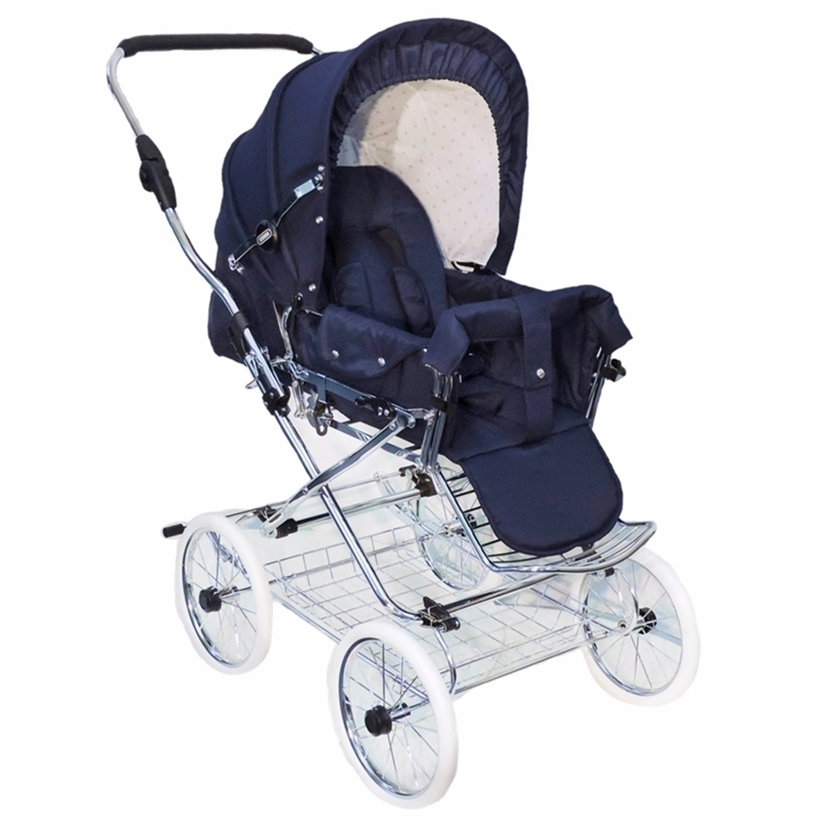 Designer Sportwagen mit wechselbarer Blickrichtung und Liegefunktion - Stoff Marineblau