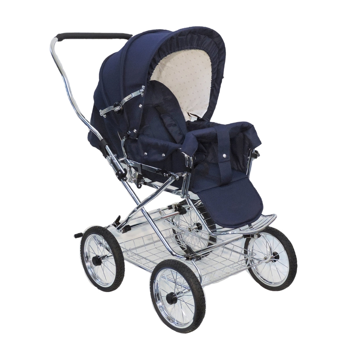Designer Sportwagen mit wechselbarer Blickrichtung und Liegefunktion - Stoff Marineblau