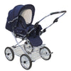 Designer Sportwagen mit wechselbarer Blickrichtung und Liegefunktion - Stoff Marineblau