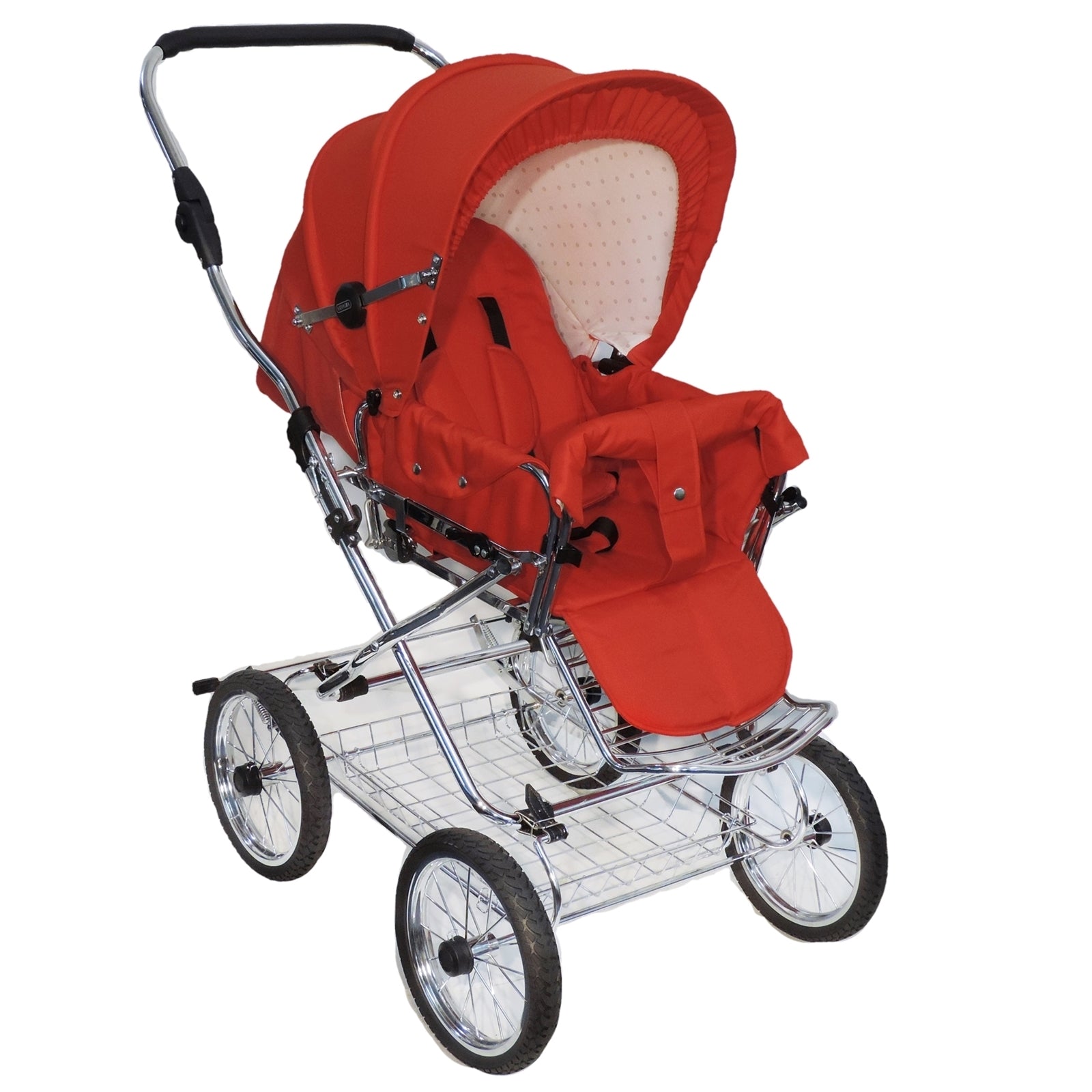 Designer Sportwagen mit wechselbarer Blickrichtung und Liegefunktion - Stoff Rot