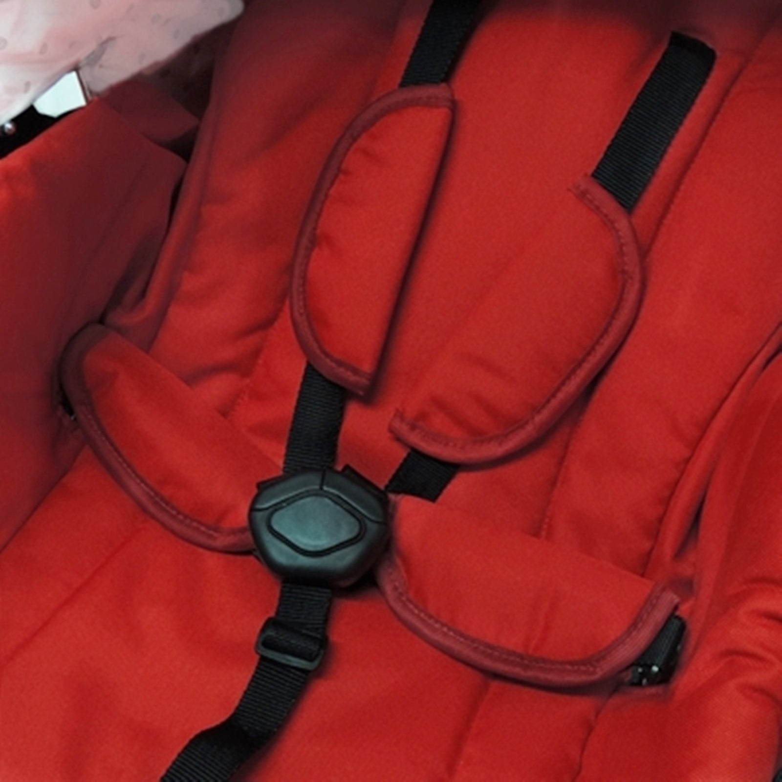 Designer Sportwagen mit wechselbarer Blickrichtung und Liegefunktion - Stoff Rot