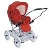Designer Sportwagen mit wechselbarer Blickrichtung und Liegefunktion - Stoff Rot