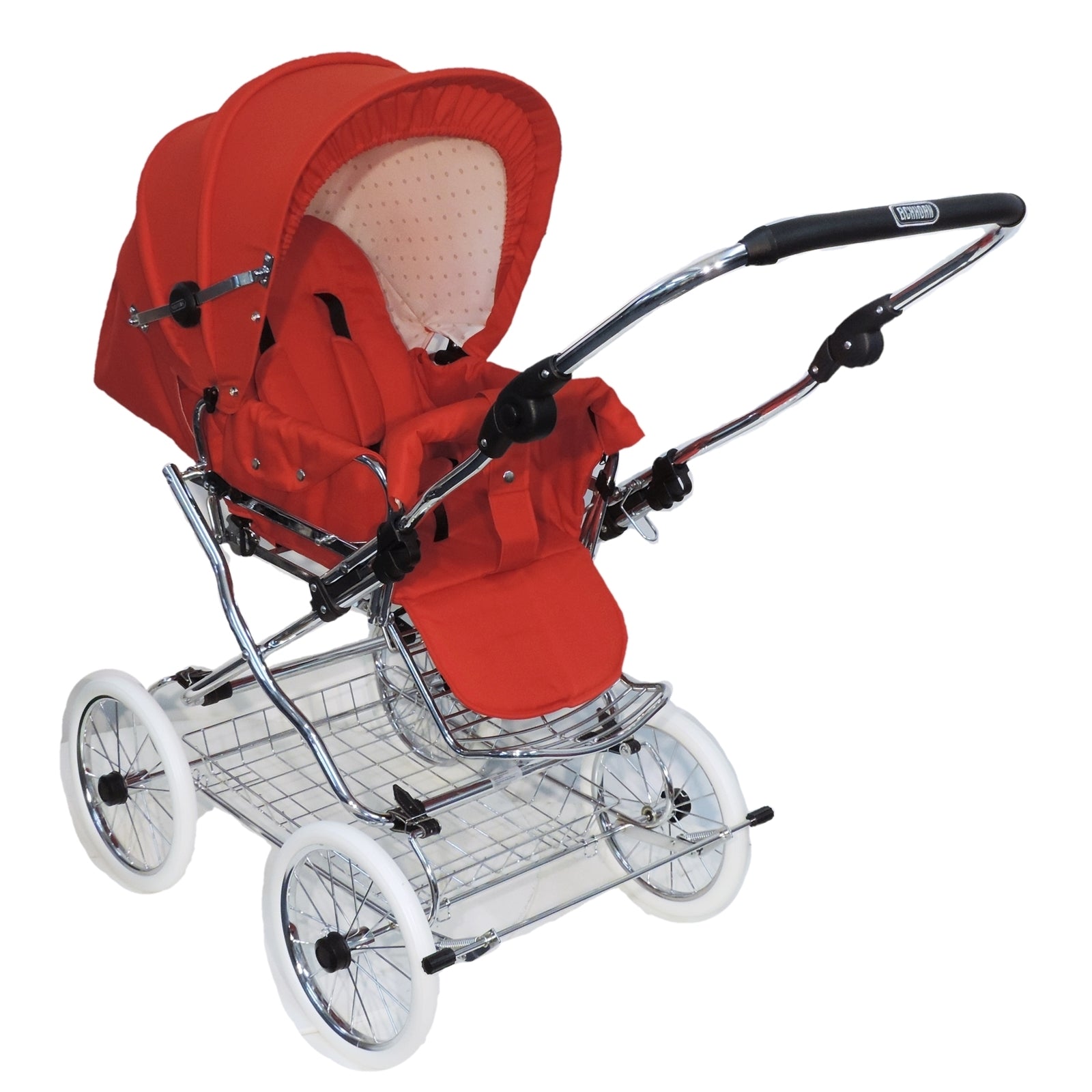 Designer Sportwagen mit wechselbarer Blickrichtung und Liegefunktion - Stoff Rot