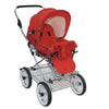 Designer Sportwagen mit wechselbarer Blickrichtung und Liegefunktion - Stoff Rot