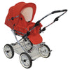 Designer Sportwagen mit wechselbarer Blickrichtung und Liegefunktion - Stoff Rot