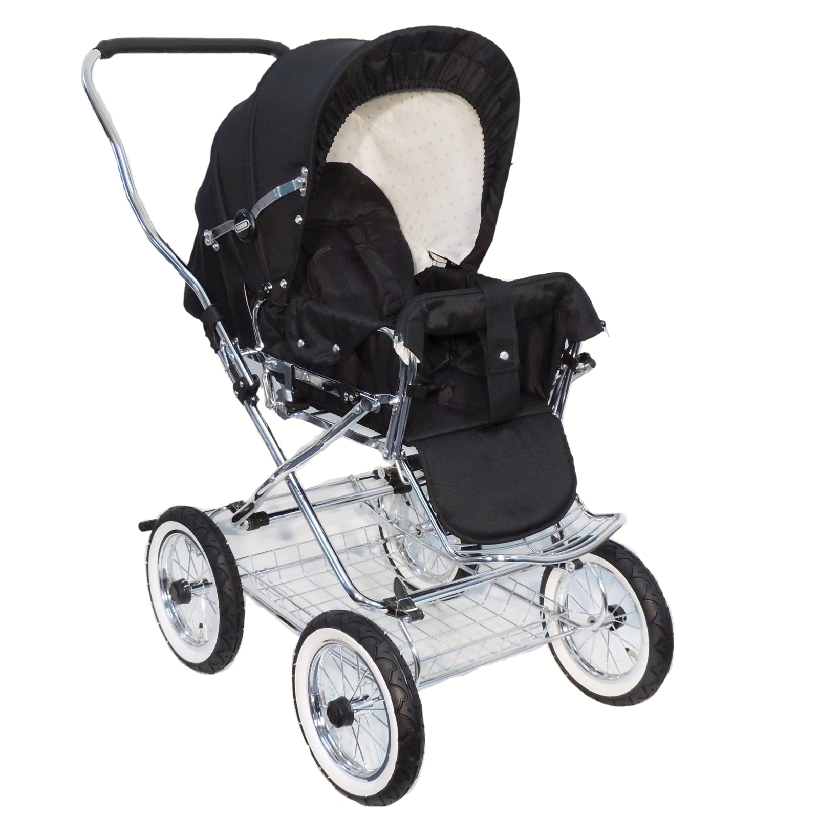 Designer Sportwagen mit wechselbarer Blickrichtung und Liegefunktion - Stoff Schwarz