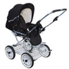Designer Sportwagen mit wechselbarer Blickrichtung und Liegefunktion - Stoff Schwarz