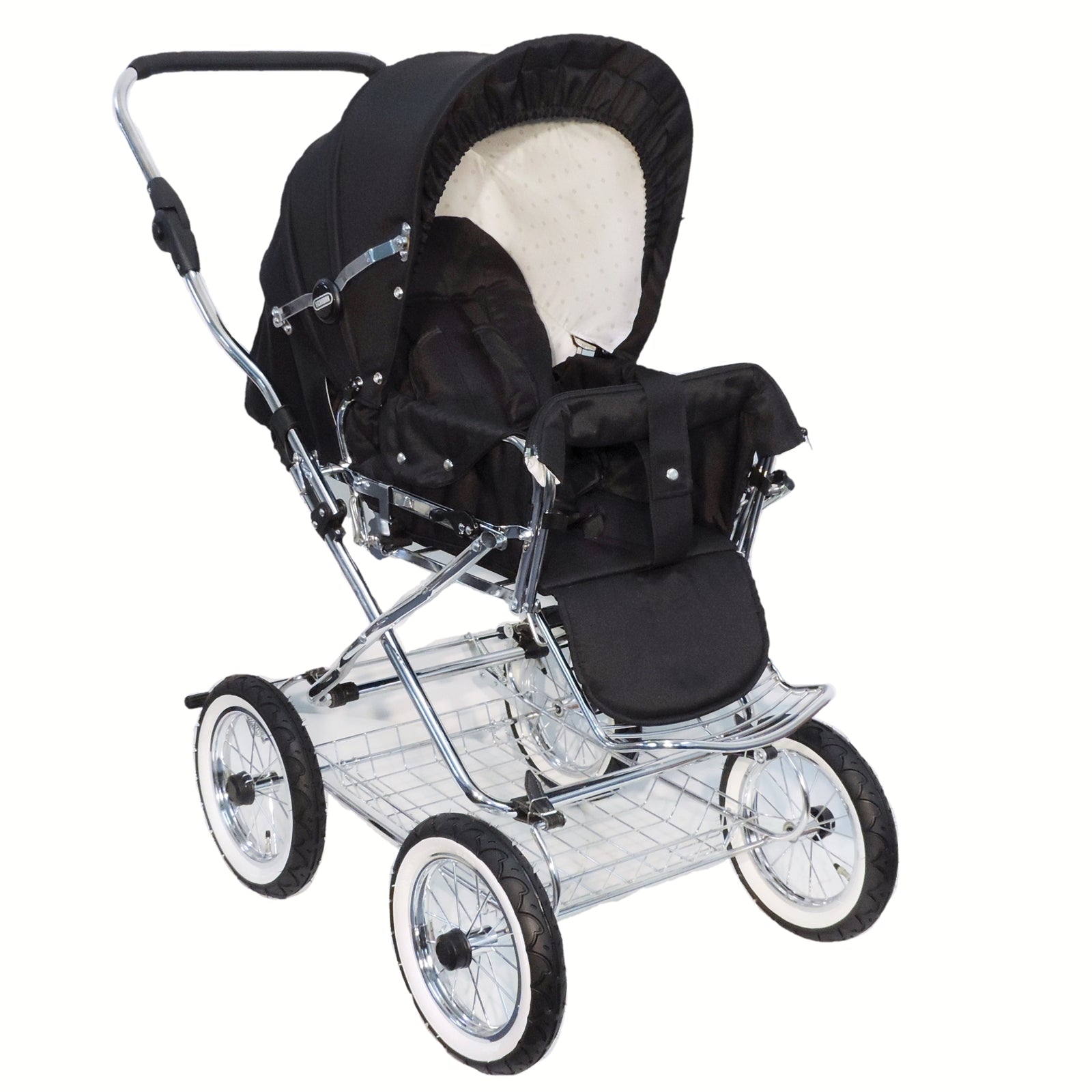 Designer Sportwagen mit wechselbarer Blickrichtung und Liegefunktion - Stoff Schwarz
