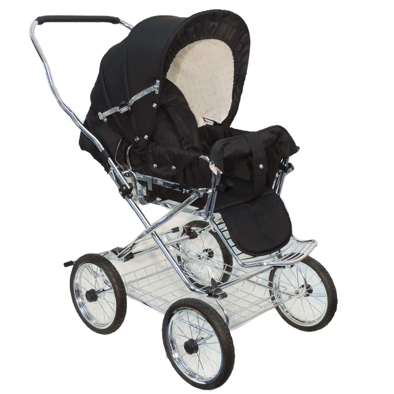 Designer Sportwagen mit wechselbarer Blickrichtung und Liegefunktion - Stoff Schwarz