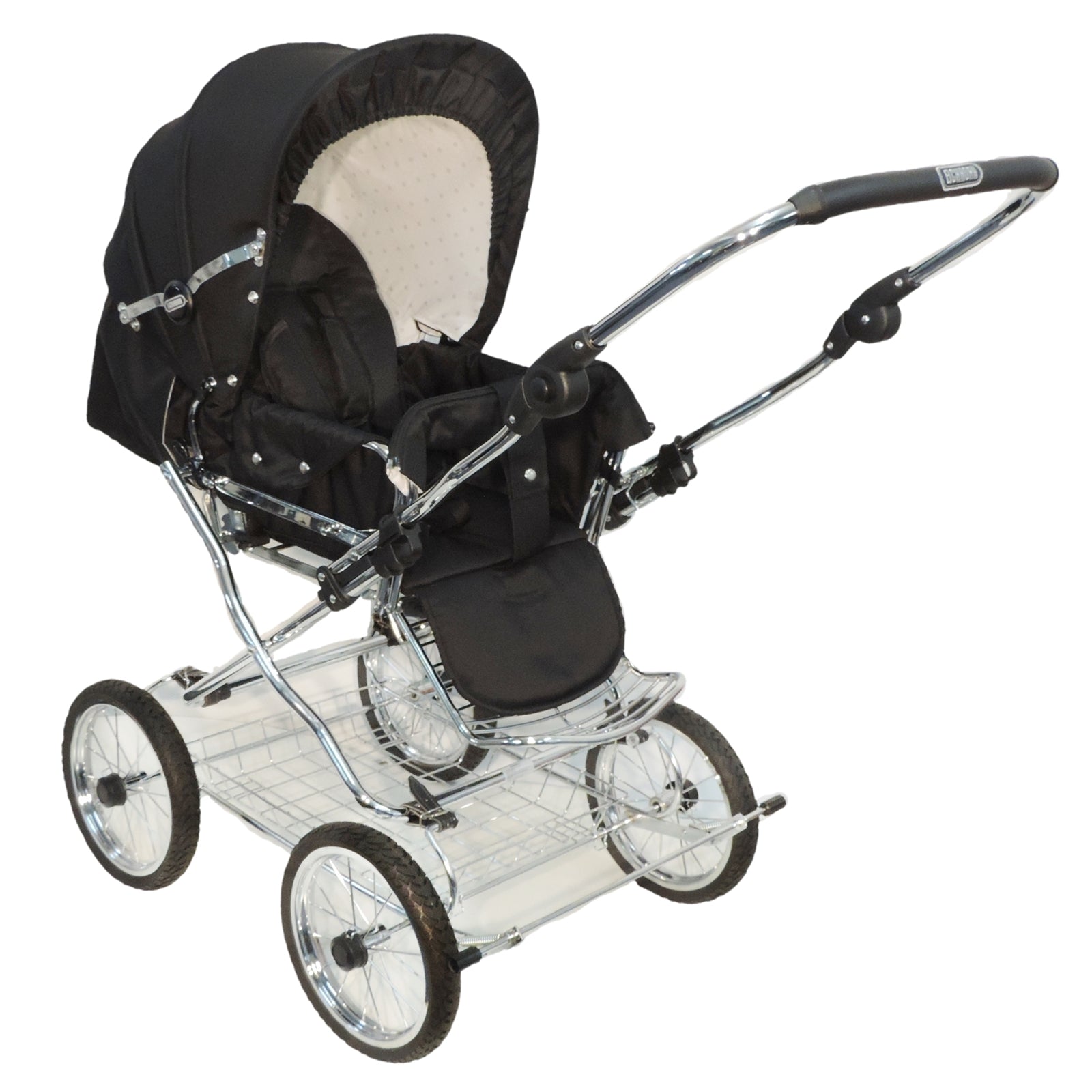 Designer Sportwagen mit wechselbarer Blickrichtung und Liegefunktion - Stoff Schwarz