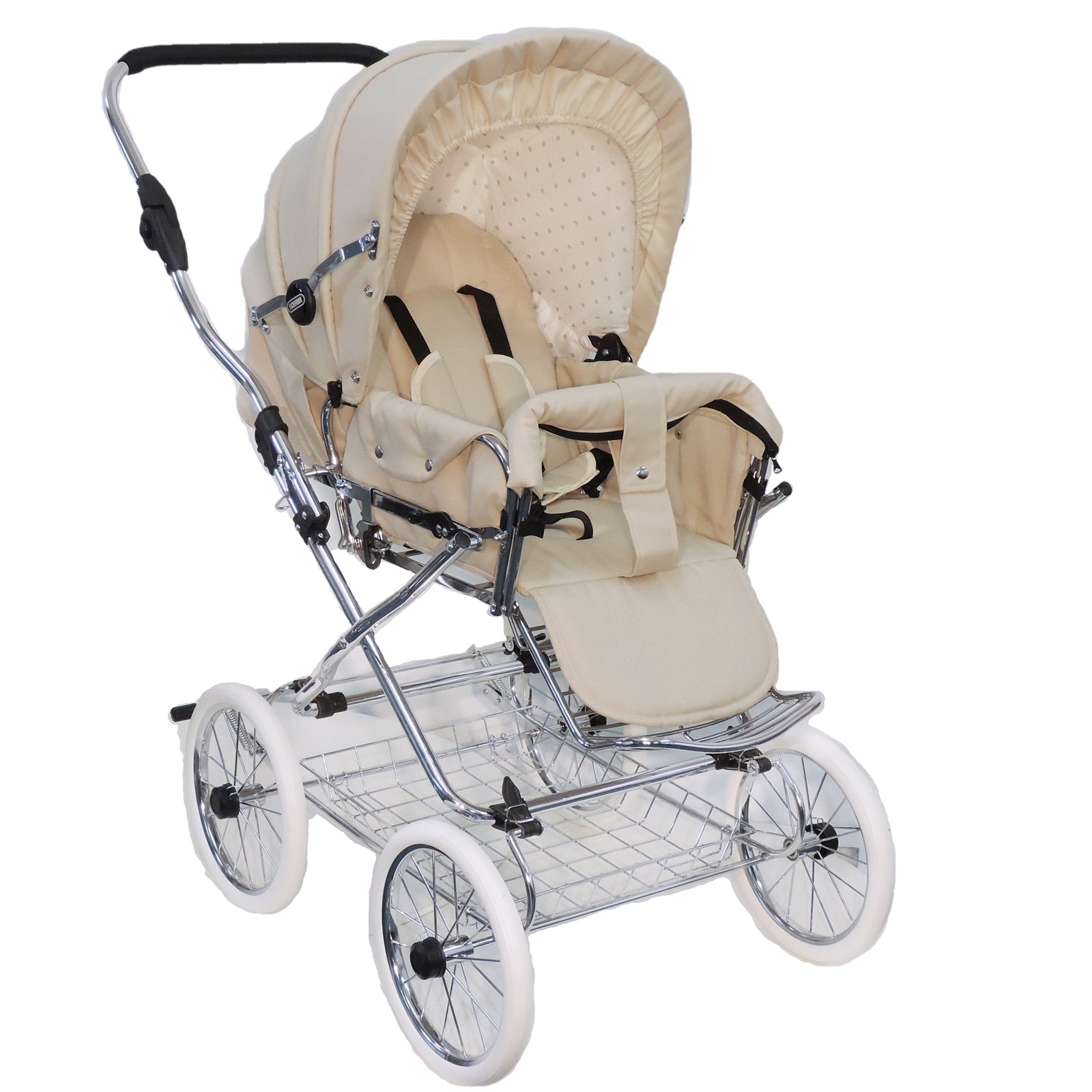 Designer Sportwagen mit wechselbarer Blickrichtung und Liegefunktion - Stoff Beige