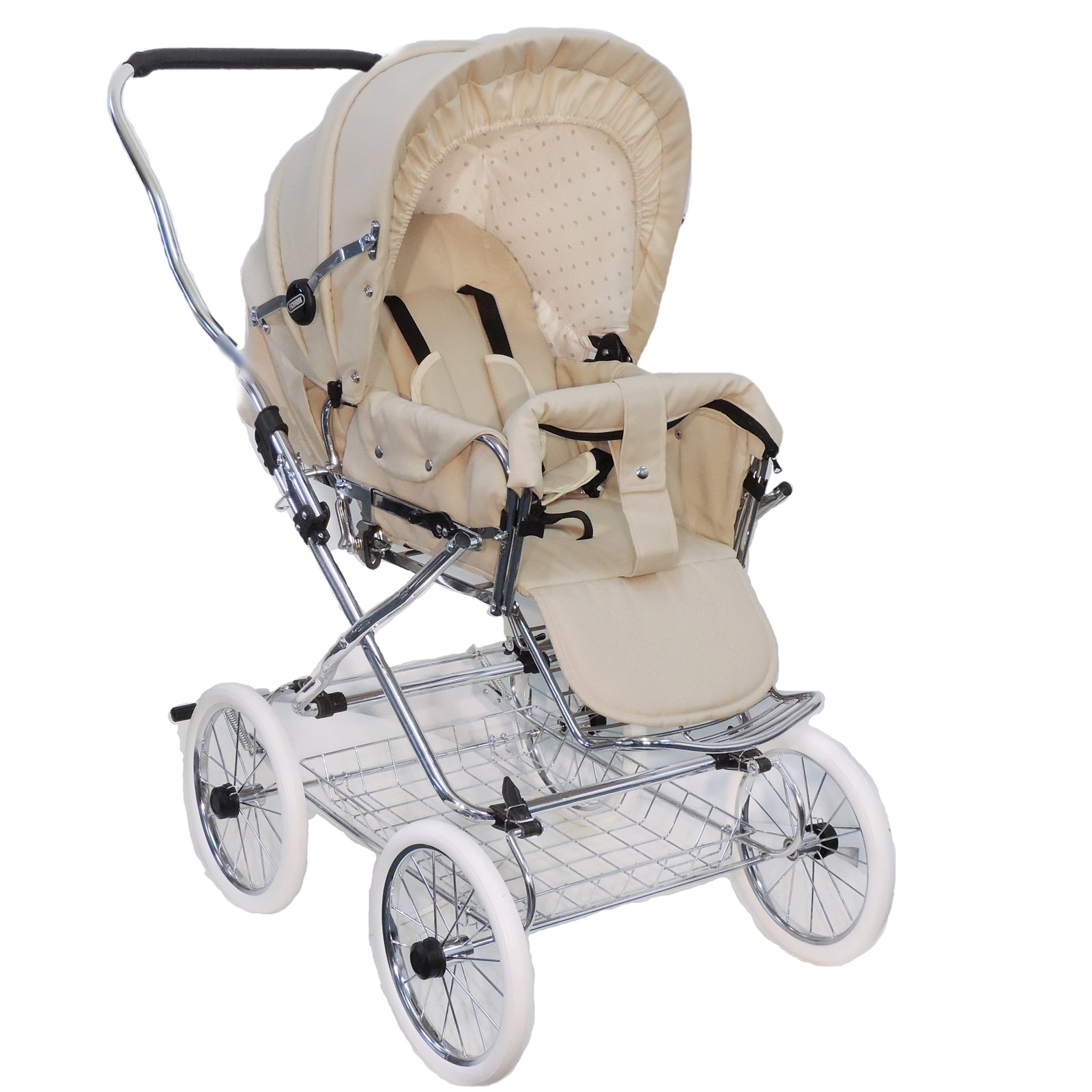 Designer Sportwagen mit wechselbarer Blickrichtung und Liegefunktion - Stoff Beige