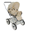 Designer Sportwagen mit wechselbarer Blickrichtung und Liegefunktion - Stoff Beige