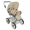 Designer Sportwagen mit wechselbarer Blickrichtung und Liegefunktion - Stoff Beige