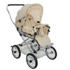 Designer Sportwagen mit wechselbarer Blickrichtung und Liegefunktion - Stoff Beige