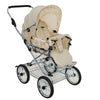 Designer Sportwagen mit wechselbarer Blickrichtung und Liegefunktion - Stoff Beige