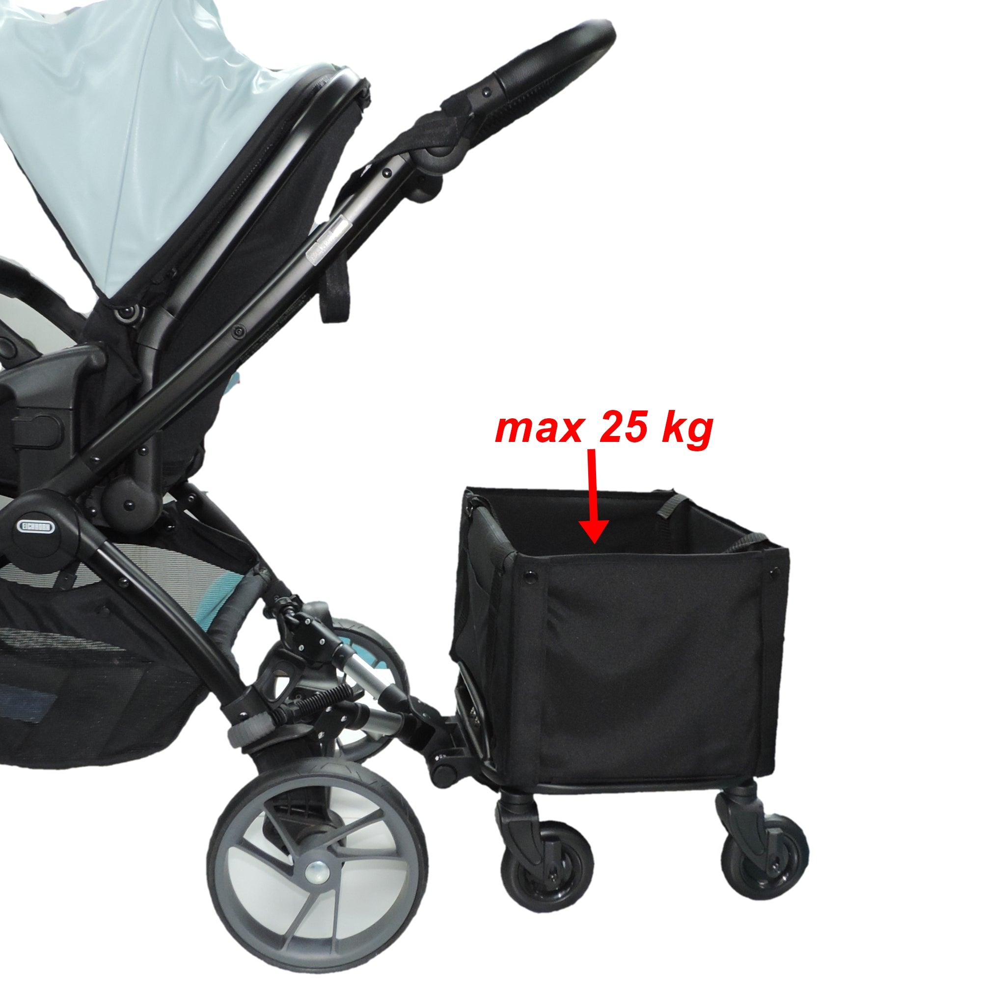 RETOURE-RÜCKLÄUFER: Close2Me PetRider "COMFORT" Kinderwagenanhänger mit Lastenbox und Haustiertransporttasche
