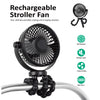 Ventilator für Kinderwagen uvm, aufladbar via USB, mit Flexi-Tripod Stativhalterung, 3 Gebläsestufen