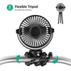 Ventilator für Kinderwagen uvm, aufladbar via USB, mit Flexi-Tripod Stativhalterung, 3 Gebläsestufen
