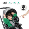 Ventilator für Kinderwagen uvm, aufladbar via USB, mit Flexi-Tripod Stativhalterung, 3 Gebläsestufen
