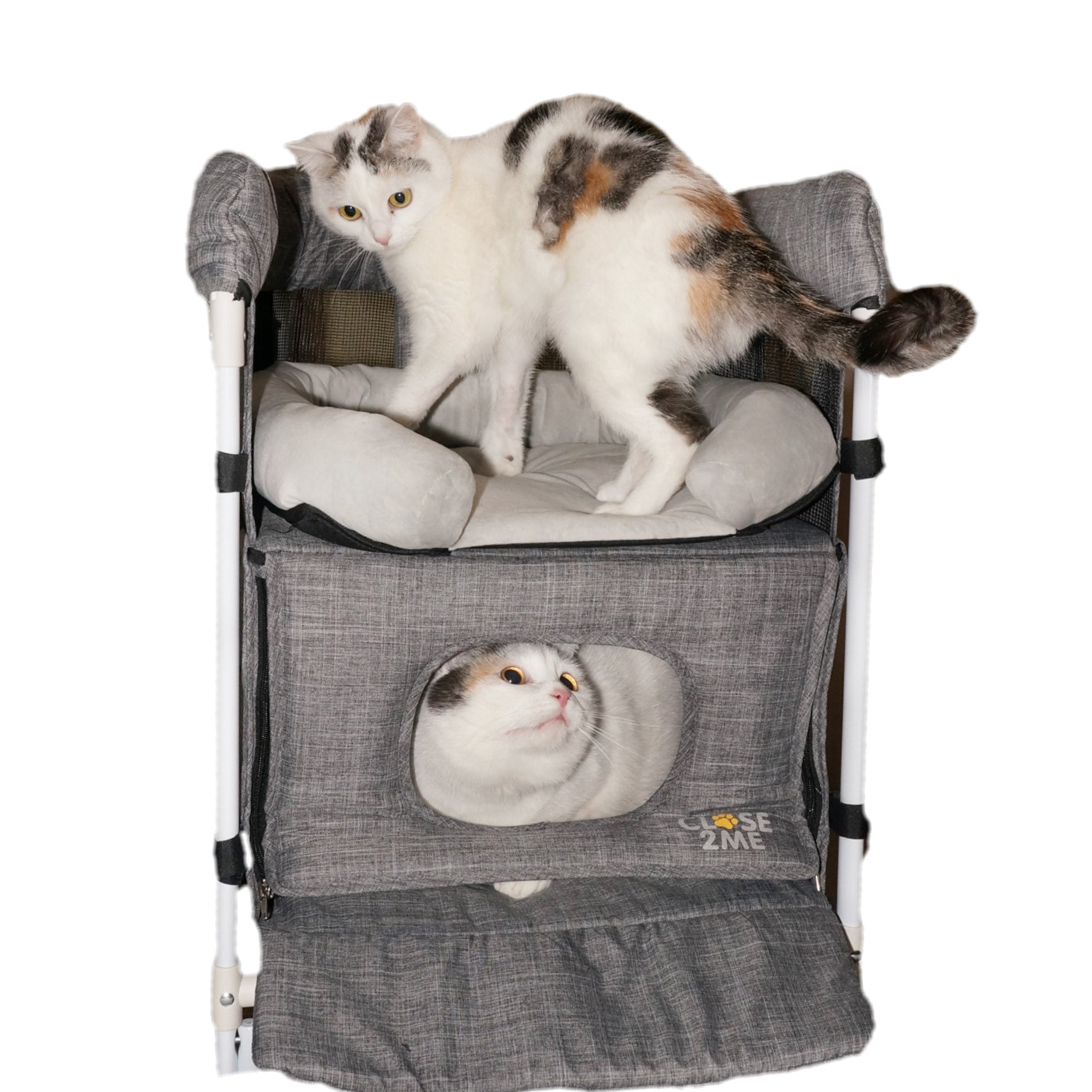 AUSSTELLUNGSSTÜCK: Close2Me Kitty - Katzen-Beistellbett, zur werkzeuglosen Montage an Bett und Polstermöbel