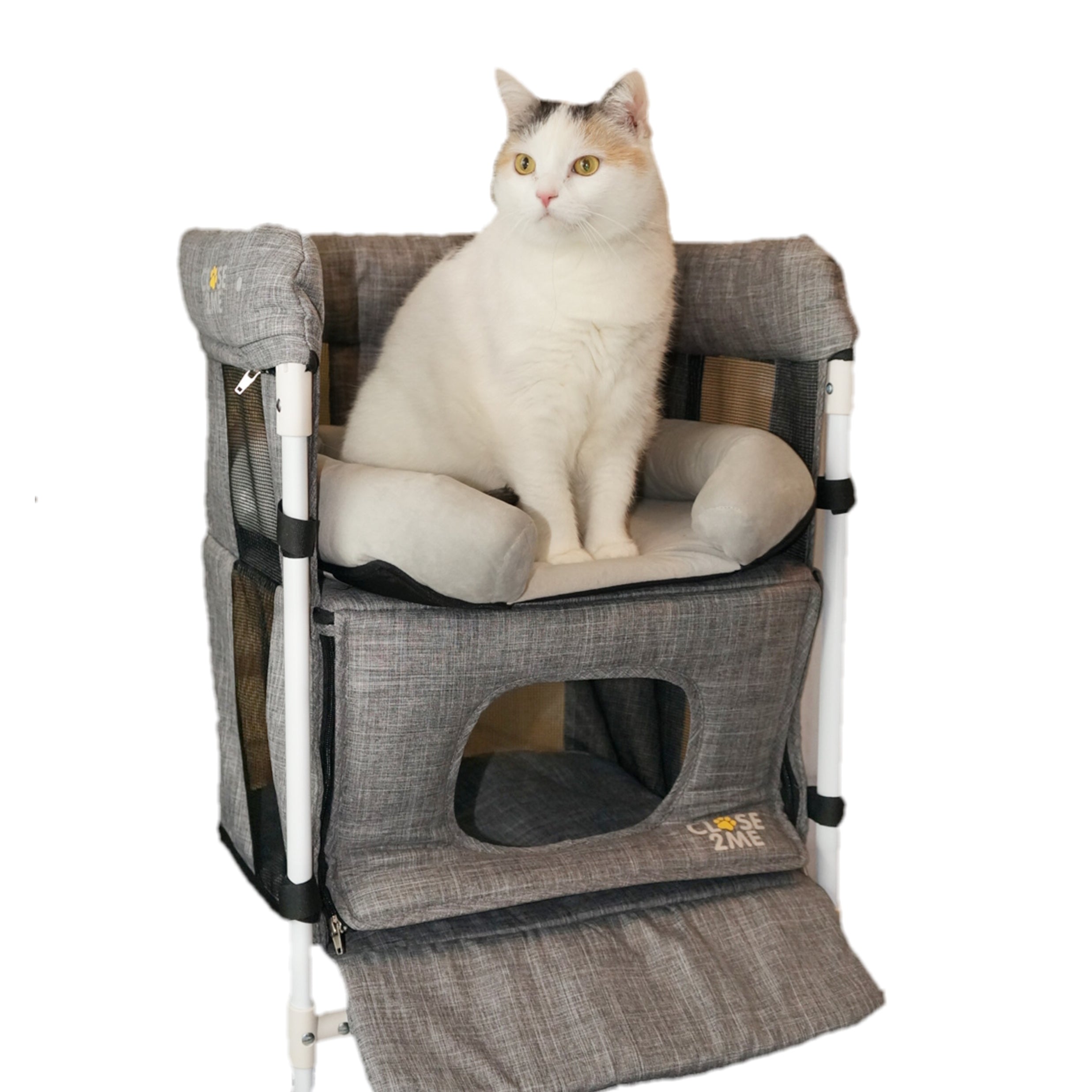 AUSSTELLUNGSSTÜCK: Close2Me Kitty - Katzen-Beistellbett, zur werkzeuglosen Montage an Bett und Polstermöbel