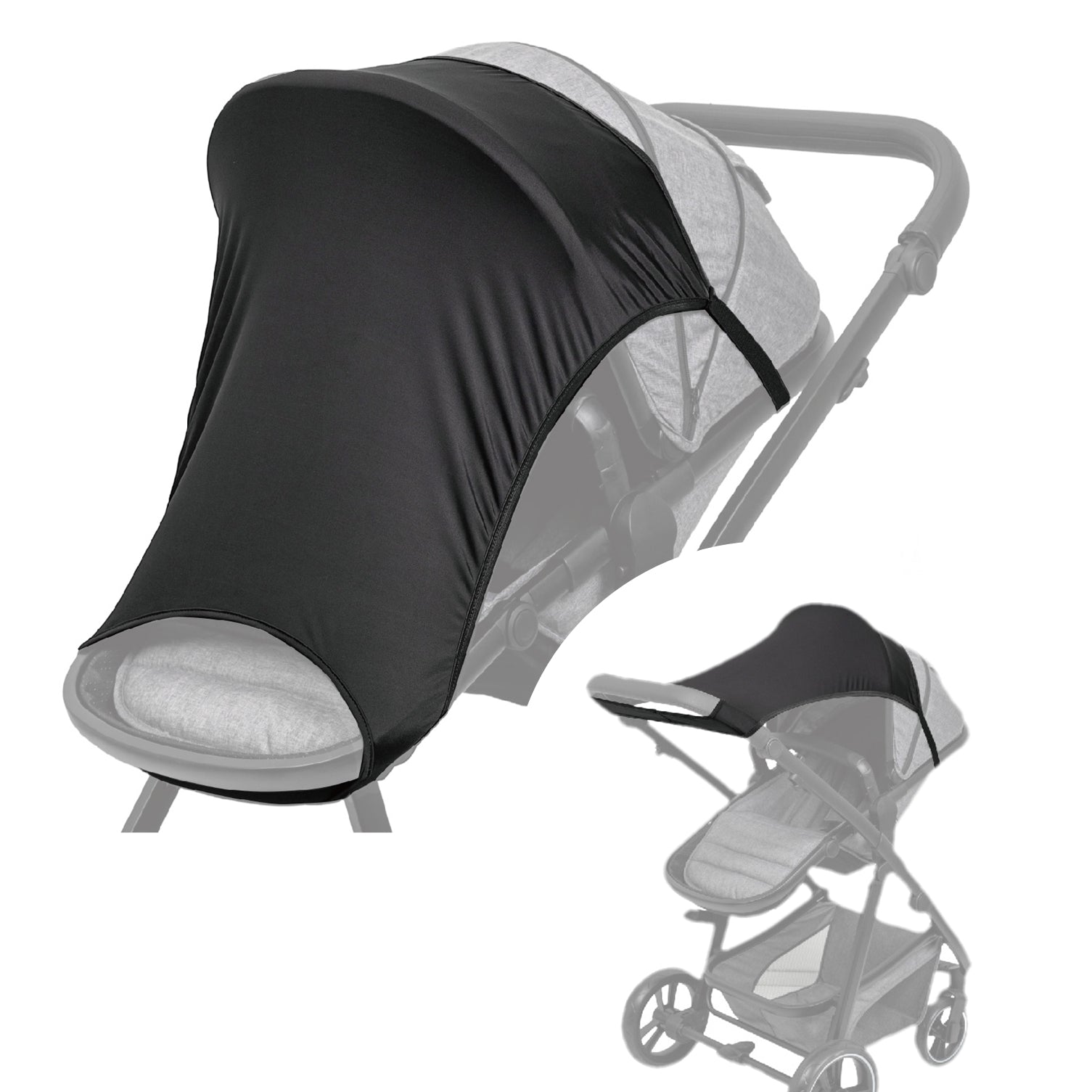 Elastisches universal Sonnensegel, Sonnenschutz UV50+ für Kinderwagen und Buggys