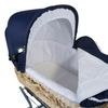 Senator Weidenkorb Kinderwagen, Korb Natur - Stoff Marineblau