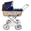 Senator Weidenkorb Kinderwagen, Korb Natur - Stoff Marineblau