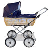 Senator Weidenkorb Kinderwagen, Korb Natur - Stoff Marineblau